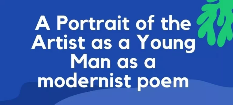 A Portrait of the Artist as a Young Man as a modernist poem