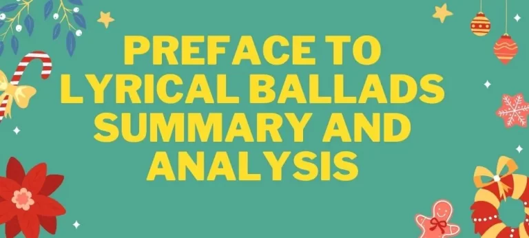 Preface to Lyrical Ballads summary and analysis